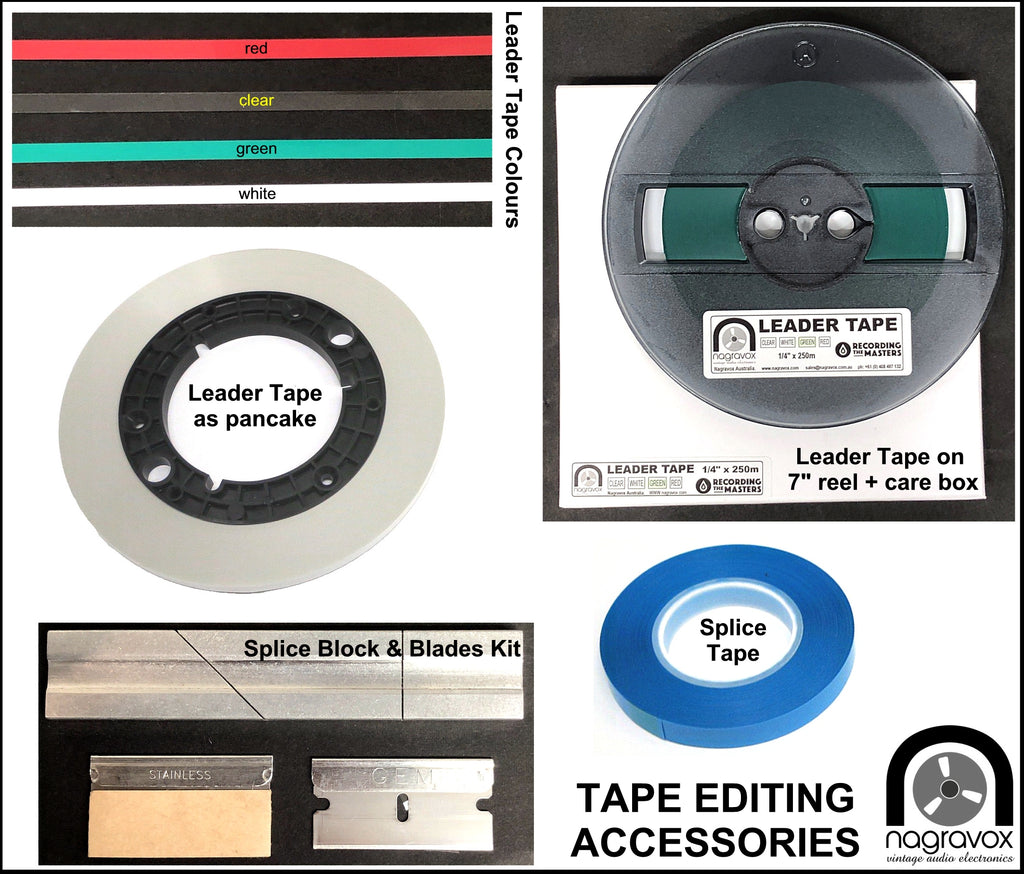 1/4 10 Inch Tape Splicing Set with Leader Tape Open Reel Audio