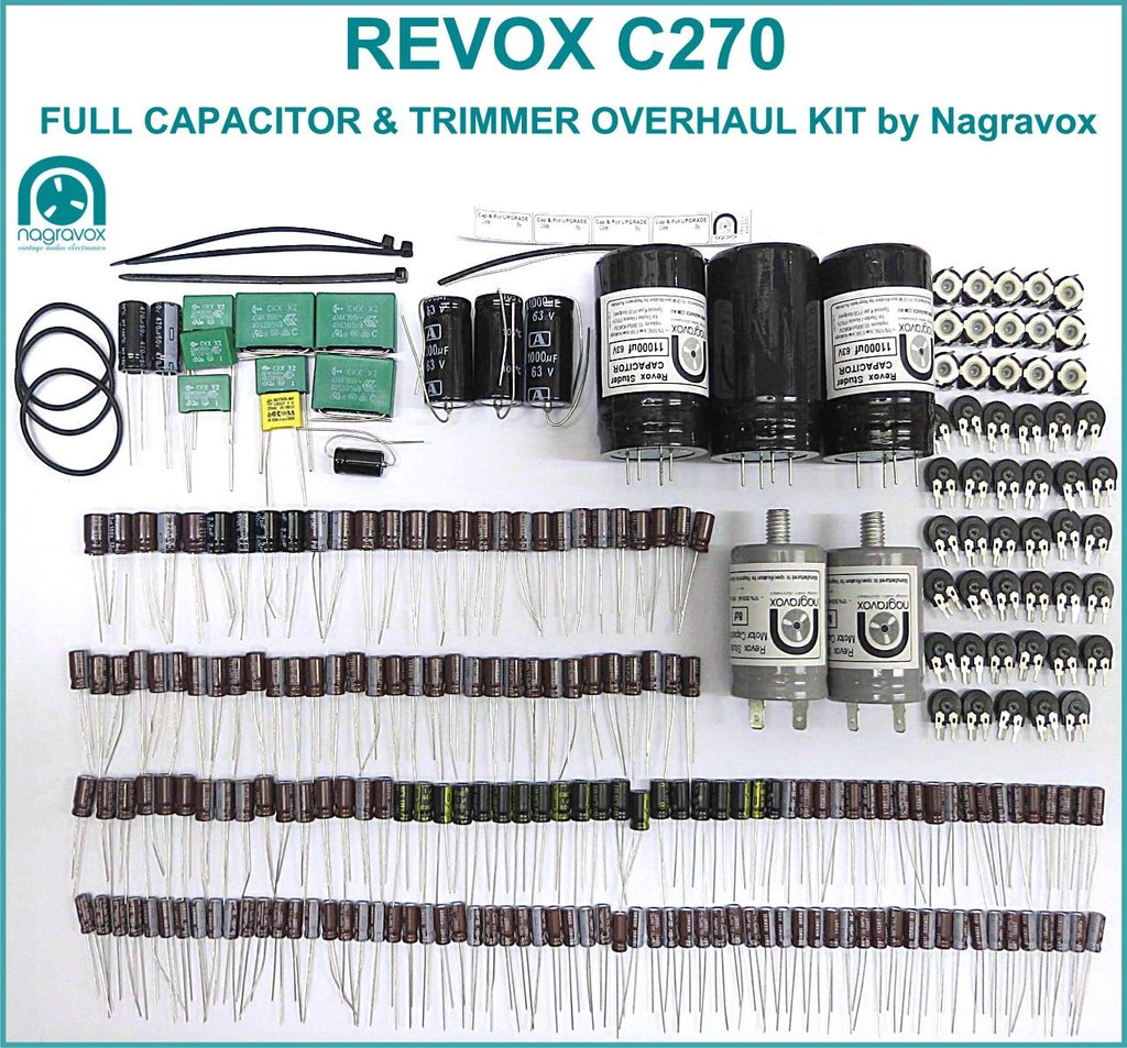 Revox C270, C274 and  C278 ELECTRONIC capacitor & trimmer overhaul kit