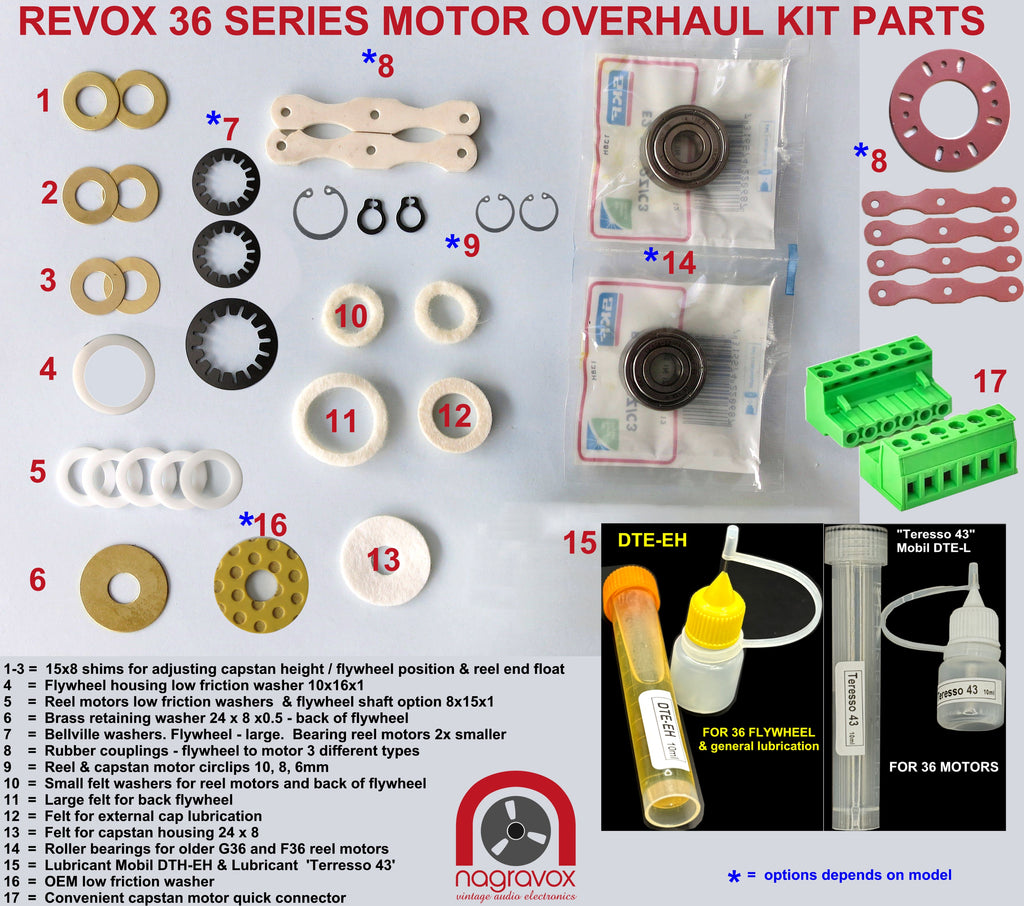 Motors overhaul kit for Revox 36 series
