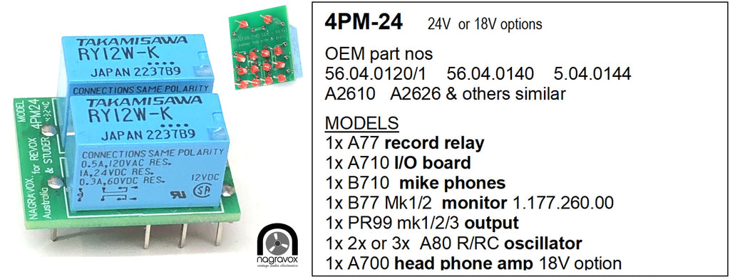 REVOX STUDER RELAYS -  Audio, PSU, Protection