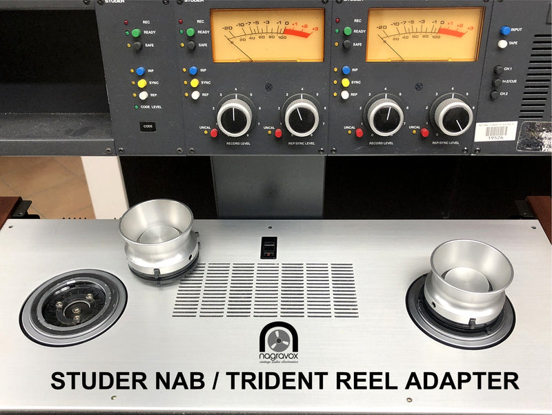 STUDER REEL TABLE INSERT NAB ADAPTER and TRIDENT HUBS | Nagravox