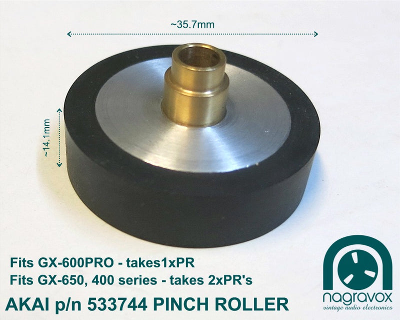 Akai Pinch Roller 533744 for GX650, 400 and PRO series | Nagravox