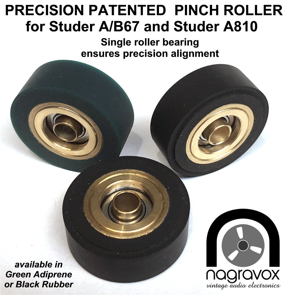 Patented Precision single roller bearing Pinch Roller for Studer 1/4" recorders