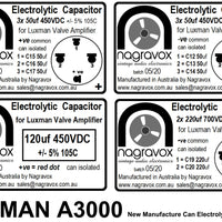 LUXMAN A3000 MB3045 Amplifier Full Electronic Restoration Overhaul Kit