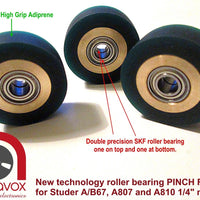 Double roller bearing Pinch Roller for Studer and Revox 1/4" recorders